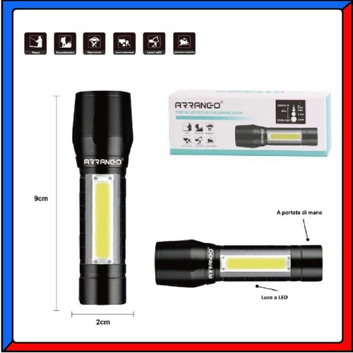 Torcia luce led ricaricabile - led,